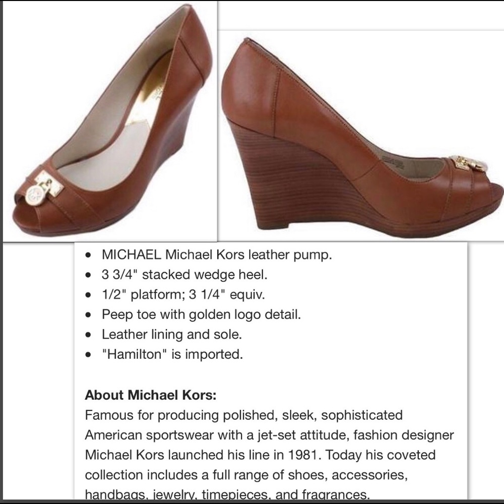 MICHAEL KORS HAMILTON LEATHER WEDGE - Picture 2 of 8